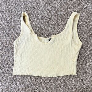 Yellow Ribbed Crop Top
